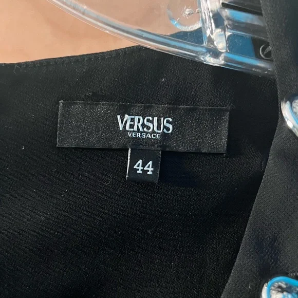 Versus Versace Black Midi Dress with Silver Accents - Picture 3 of 4